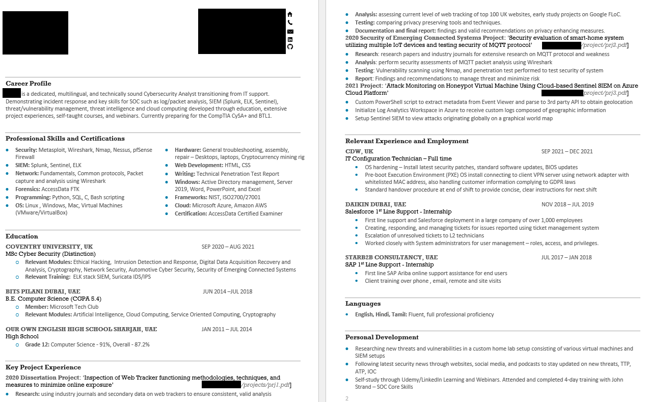 First resume